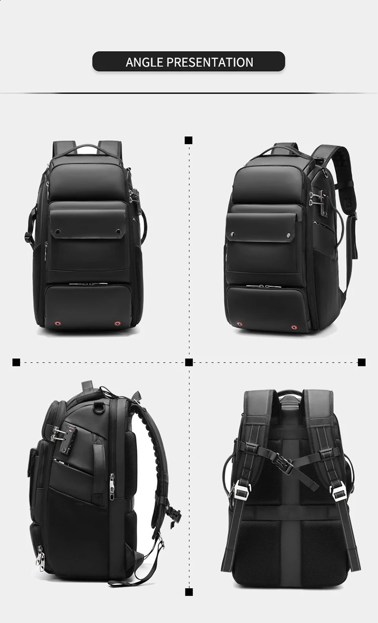 3 Men Professional SLR camera backpack With tripod bracket Detachable into a Anti-theft 40L travel 17 inch Laptop Backpack 240722 4