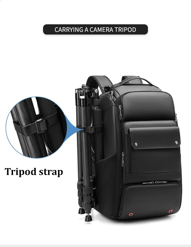 3 Men Professional SLR camera backpack With tripod bracket Detachable into a Anti-theft 40L travel 17 inch Laptop Backpack 240722 4