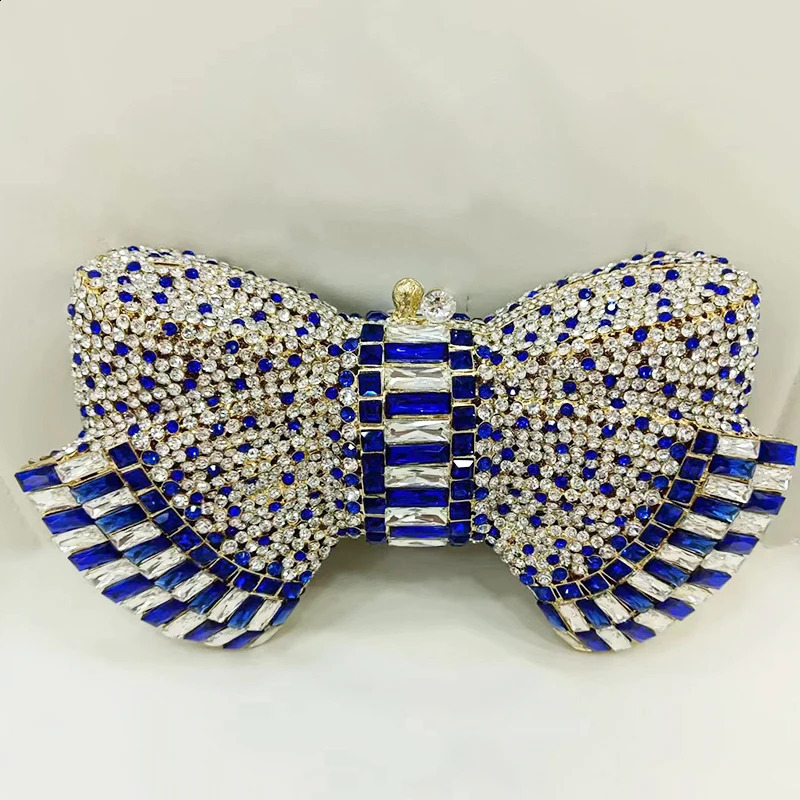 8 Colors Sier Bow Evening Rhie Bag Gold/Green/Champagne Women Dia Wedding Party Purse Bridal Lady Prom Formal Clutch 240729 8021 4