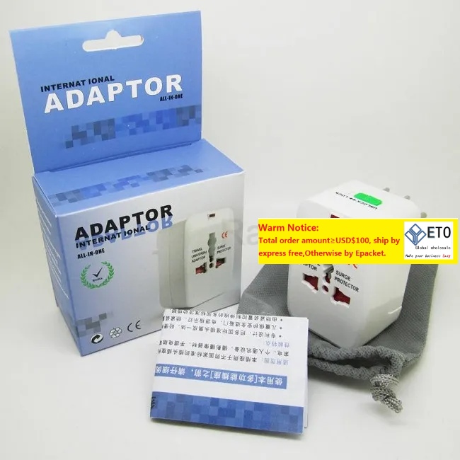 All In One Universal International Travel Power Plug Adapter AC Wall Adaptor Transformer With AU US UK EU Multifunction Socket Portable LL