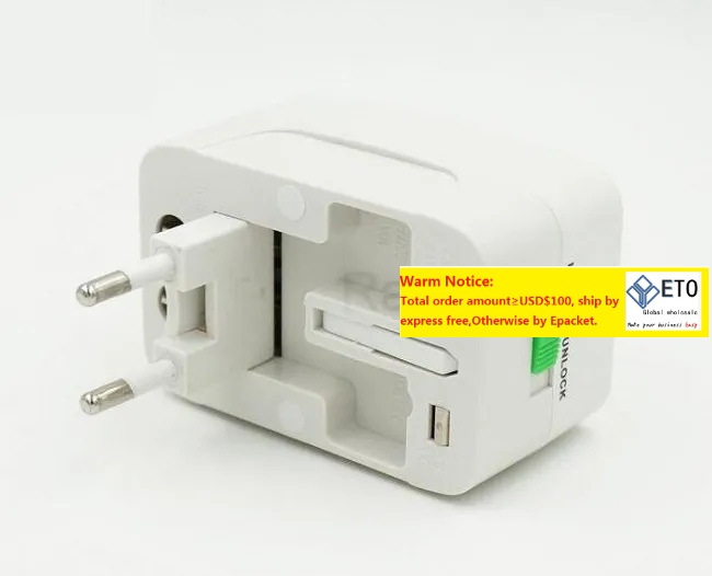 All In One Universal International Travel Power Plug Adapter AC Wall Adaptor Transformer With AU US UK EU Multifunction Socket Portable LL