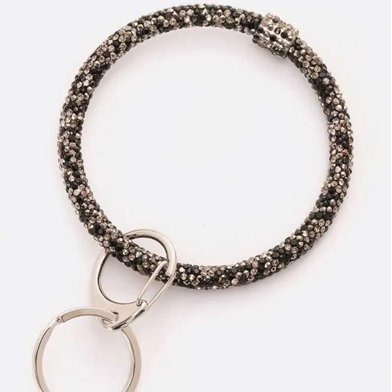 Rhinestone Sparkle Bracelet Keychain Large Hoop Keyring Bling-Bling Wristlet Women Jewelry Keychains DropShipping M007 ZZ