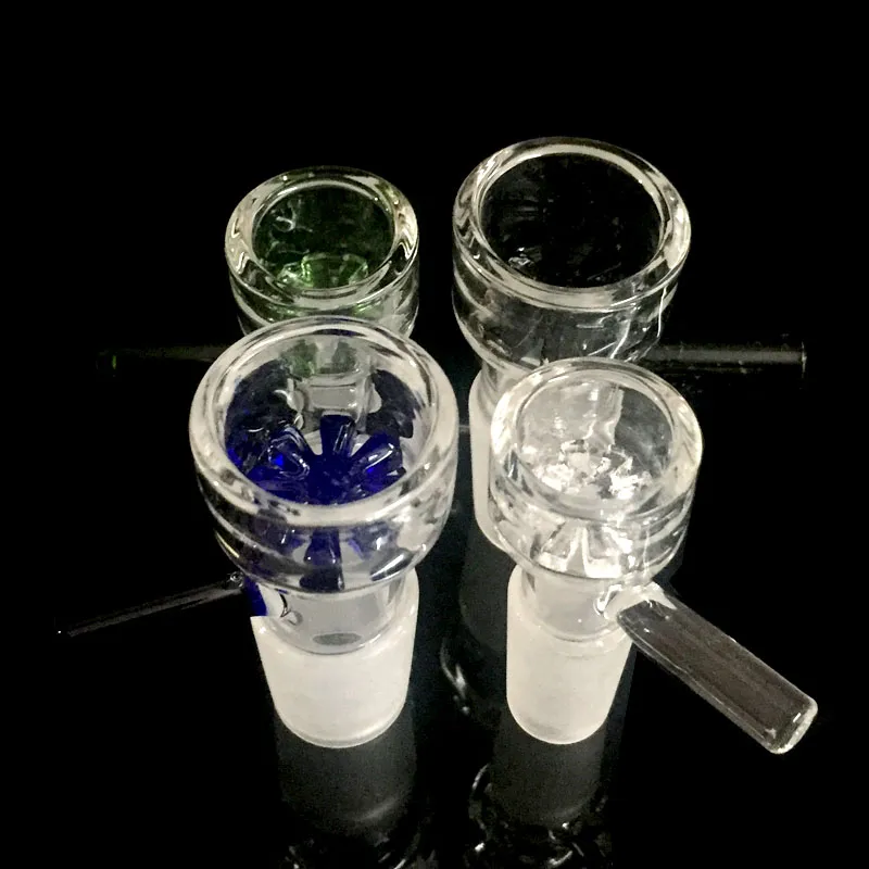 Wholesale Glass Bowls with Blue Green black clear Snowflake Filter Bowl for Glass Bongs 10mm 14mm 18mm Fit Oil Rigs Glass Bongs LL