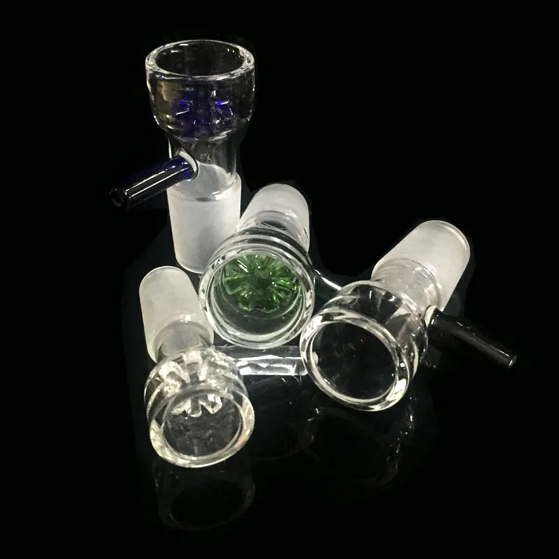 Wholesale Glass Bowls with Blue Green black clear Snowflake Filter Bowl for Glass Bongs 10mm 14mm 18mm Fit Oil Rigs Glass Bongs LL