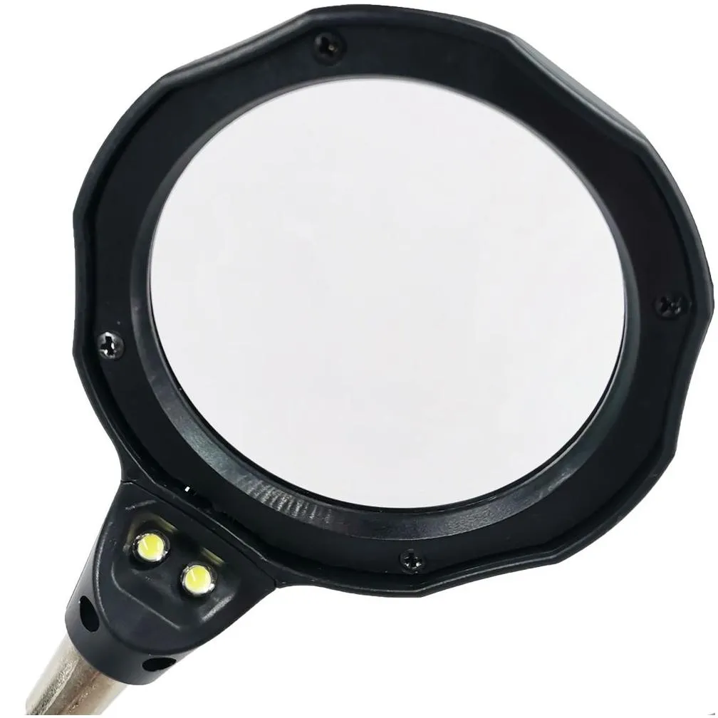 wholesale Other Welding Equipment Hel Hands Soldering Station 3.5X 12X Magnifying Glass Led Lighted Magnifier With Auxiliary Clips LL