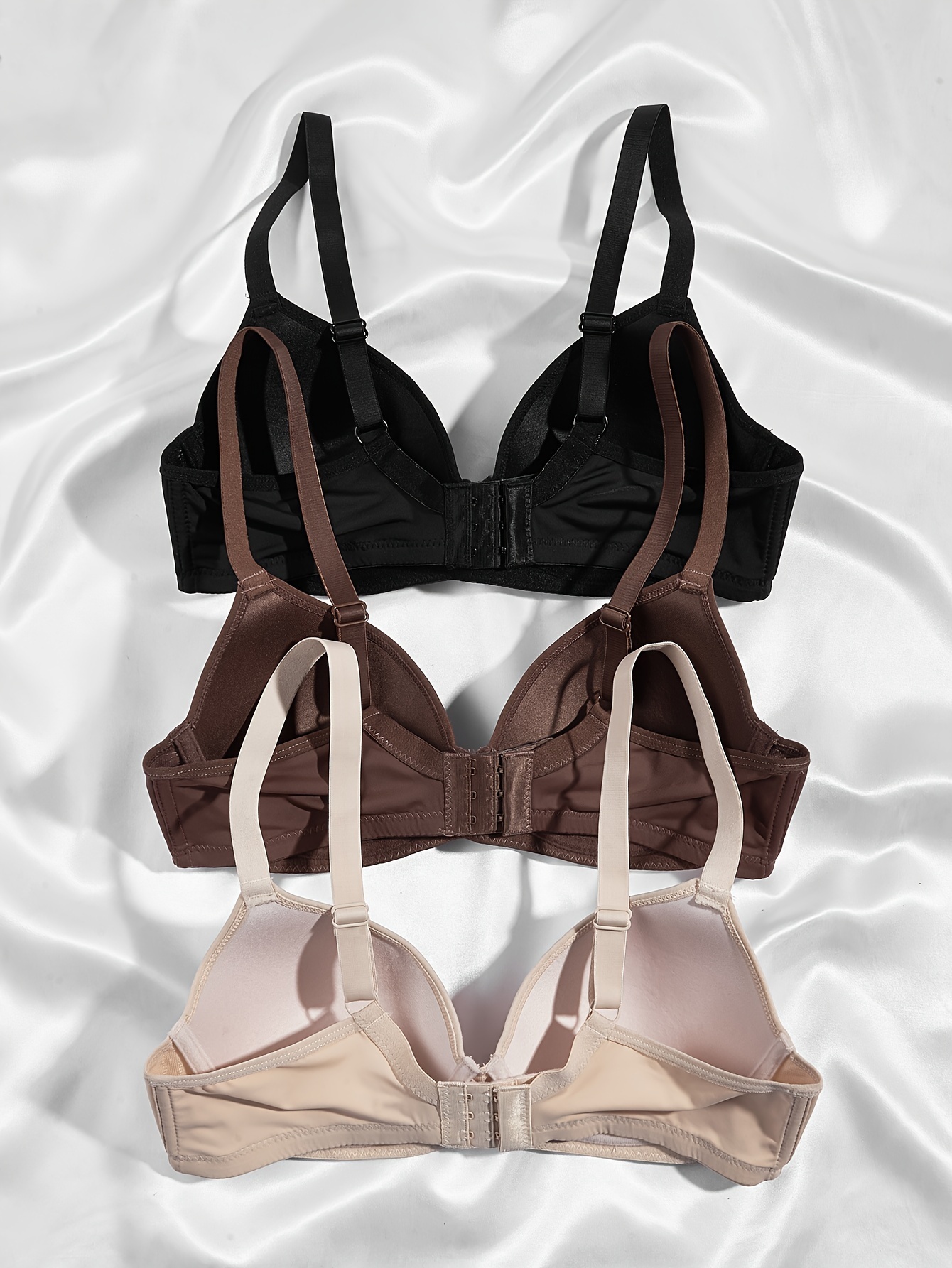 3 simple solid color T-shirt comfortable breathable push up bras, women's underwear and gerie