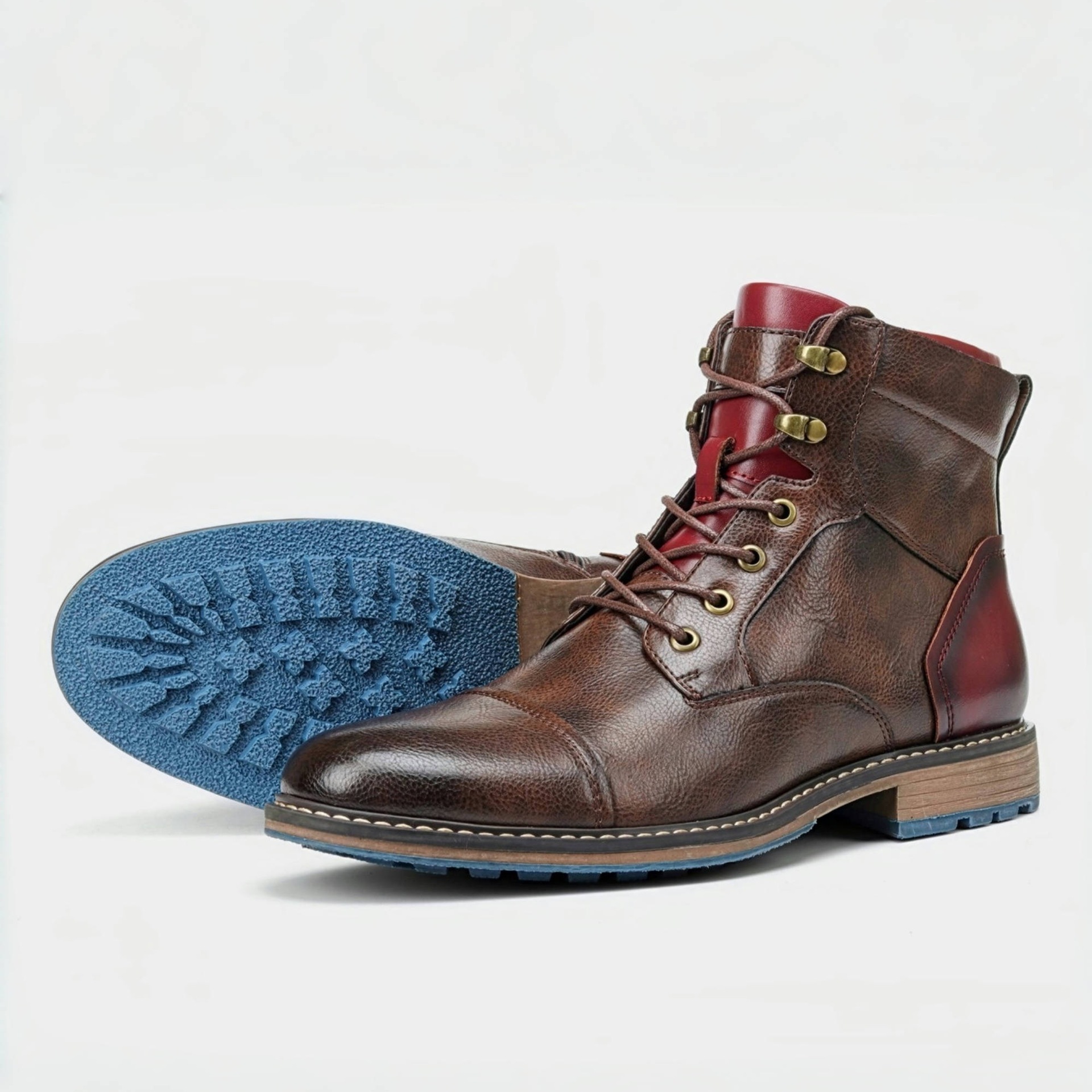 Size 7-13 big size workwear Ankle Boots For Men Men's Cowboy Leather boots Western Round Toes Brand Boot for mens #AL605 a1ed