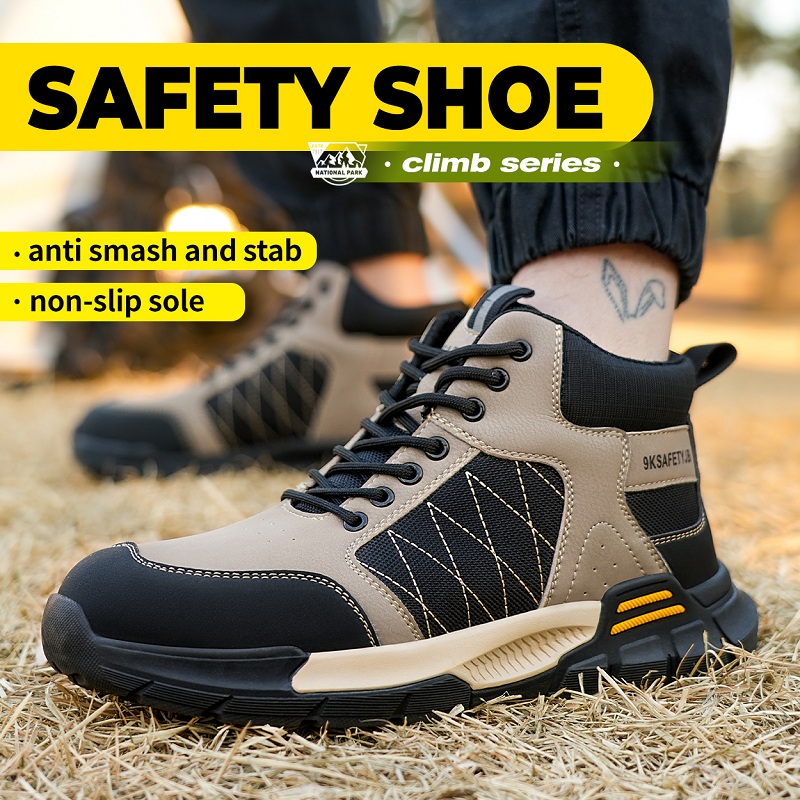 New 2024 Safety Men Anti-smash Anti-puncture Work Sneakers Steel Toe Outdoor Hiking Boots Indestructible Shoes d653