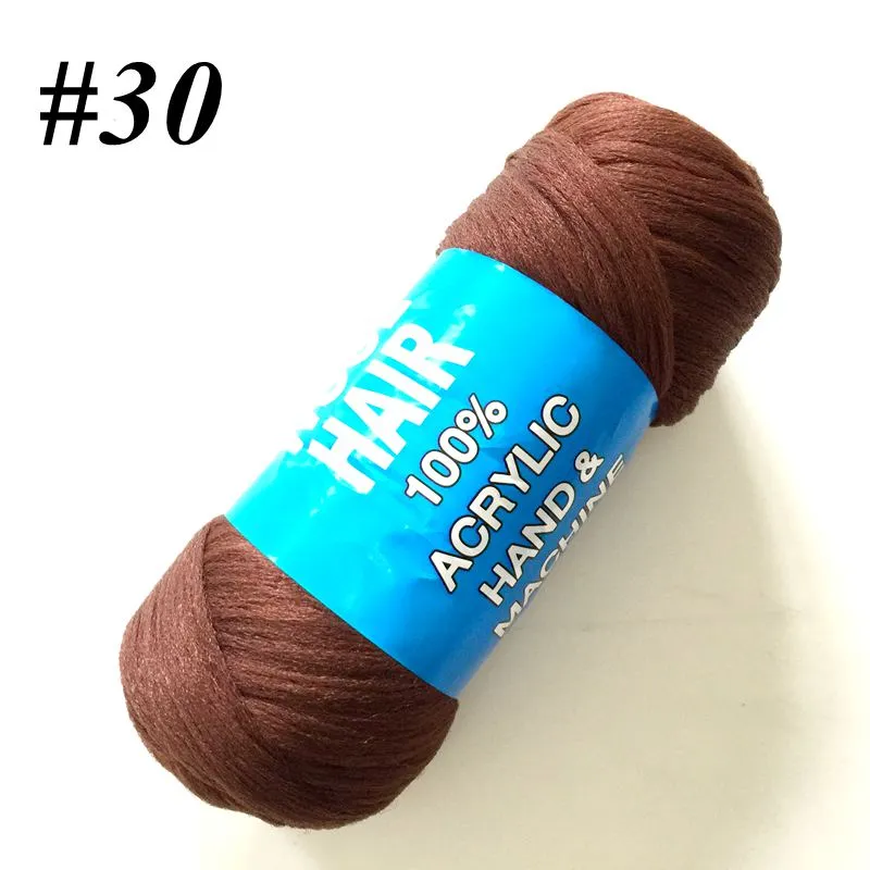 Synthetic Braiding Brazilian Wool Hair Crochet Braids Twist Low Temprature Flame Retardant Fiber Synthetic Hair Extensions 70g 23M LL