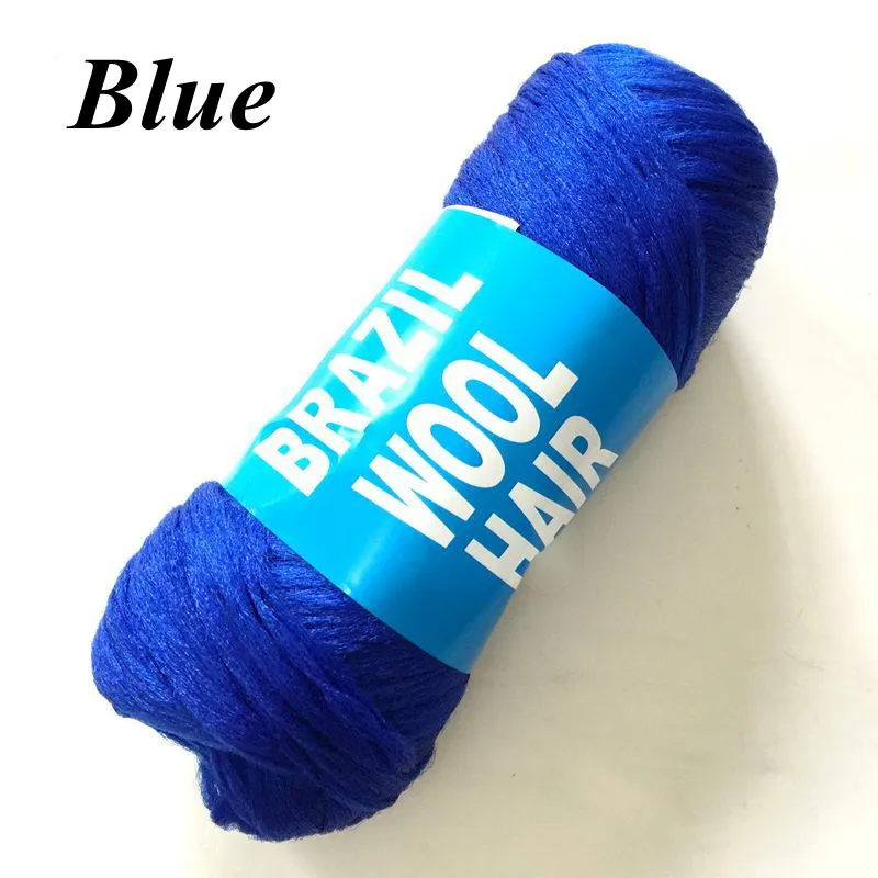 Synthetic Braiding Brazilian Wool Hair Crochet Braids Twist Low Temprature Flame Retardant Fiber Synthetic Hair Extensions 70g 23M LL