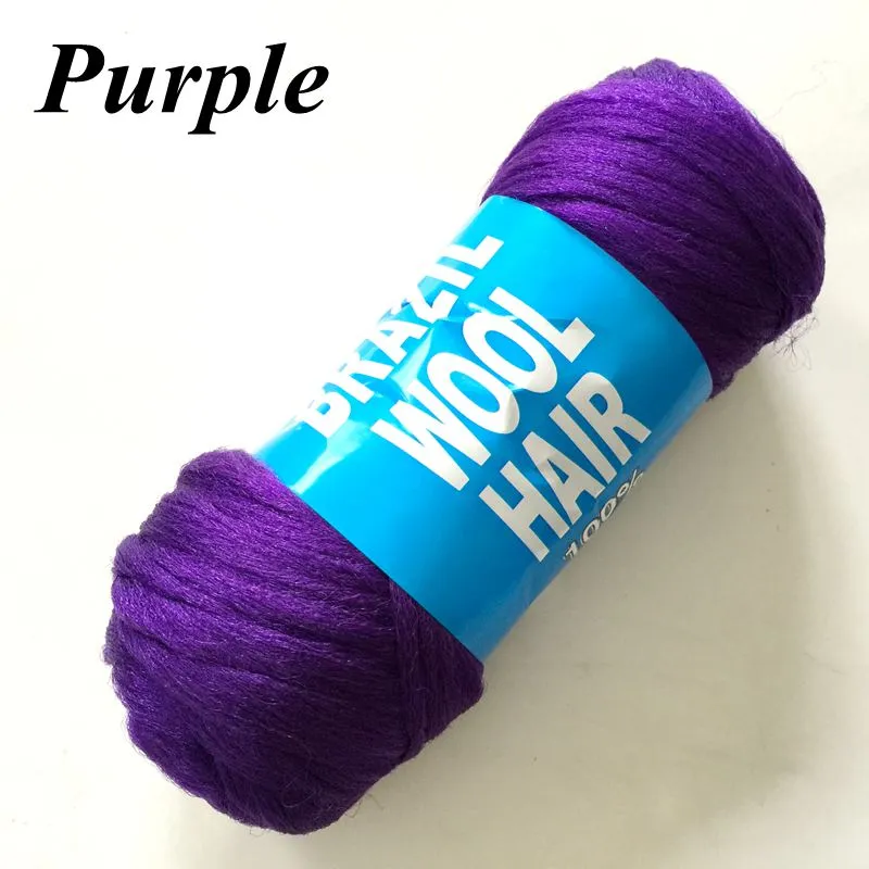 Synthetic Braiding Brazilian Wool Hair Crochet Braids Twist Low Temprature Flame Retardant Fiber Synthetic Hair Extensions 70g 23M LL