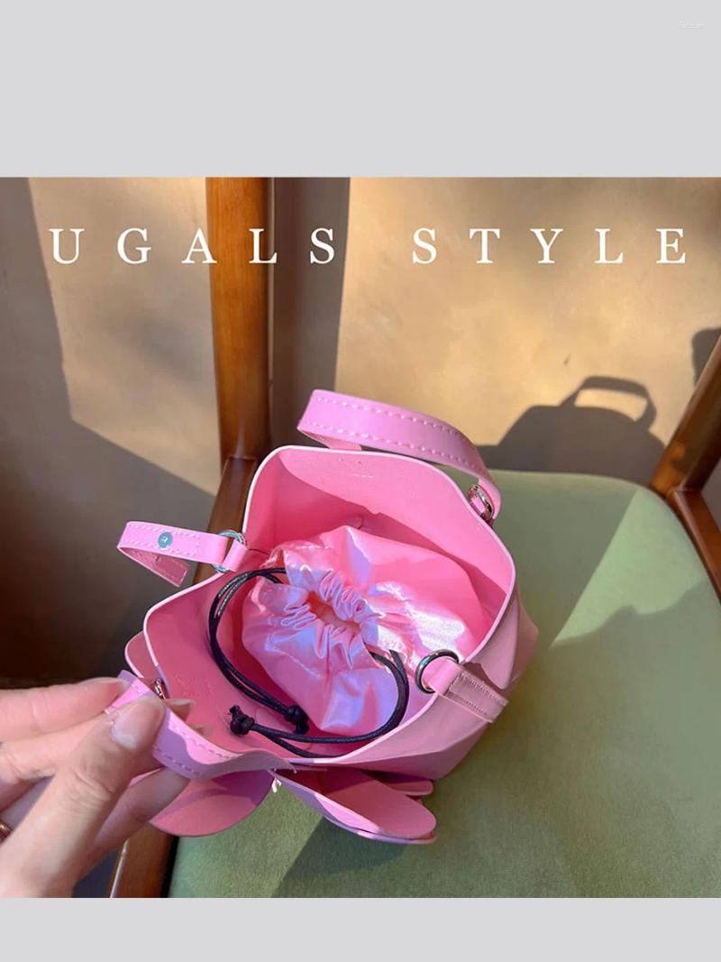 Drawstring Women Rose Bag wer Handbag Creative Evening Dinner Purse Shoulder Crossbody Chain 539b 4
