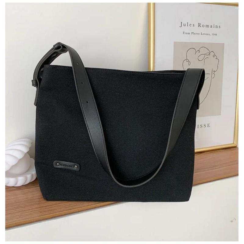 Shoulder Bags Ladies Casual Canvas Korean Style Solid Color Big Large Capacity Crossbody Shopping Bag Lady Handbag Totes