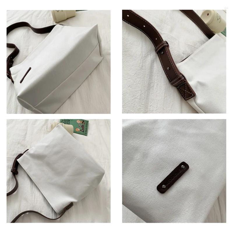 Shoulder Bags Ladies Casual Canvas Korean Style Solid Color Big Large Capacity Crossbody Shopping Bag Lady Handbag Totes