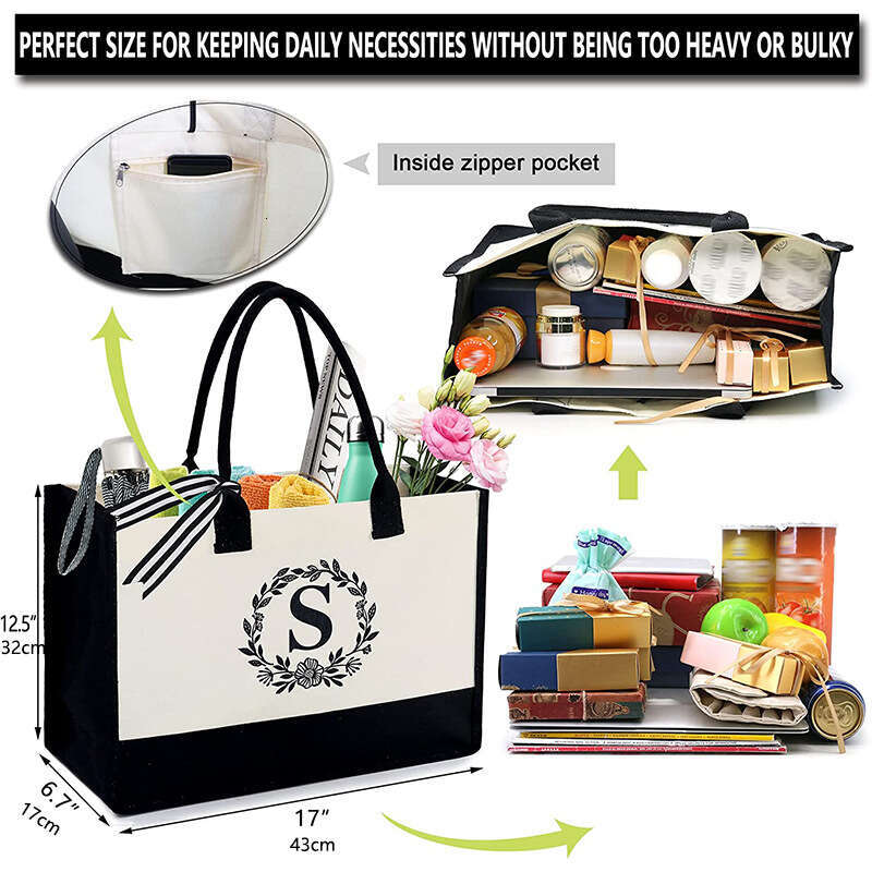 Hot selling high-capacity canvas in 2024, single shoulder tote women's large shopping bag, handbag