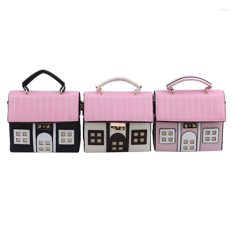 Evening Bags Personality House Shaped Leather Women Handbags 2024 Fashion Creative Girl Messenger Crossbody Bag Shoulder Bolsa Feminina 2a43 4