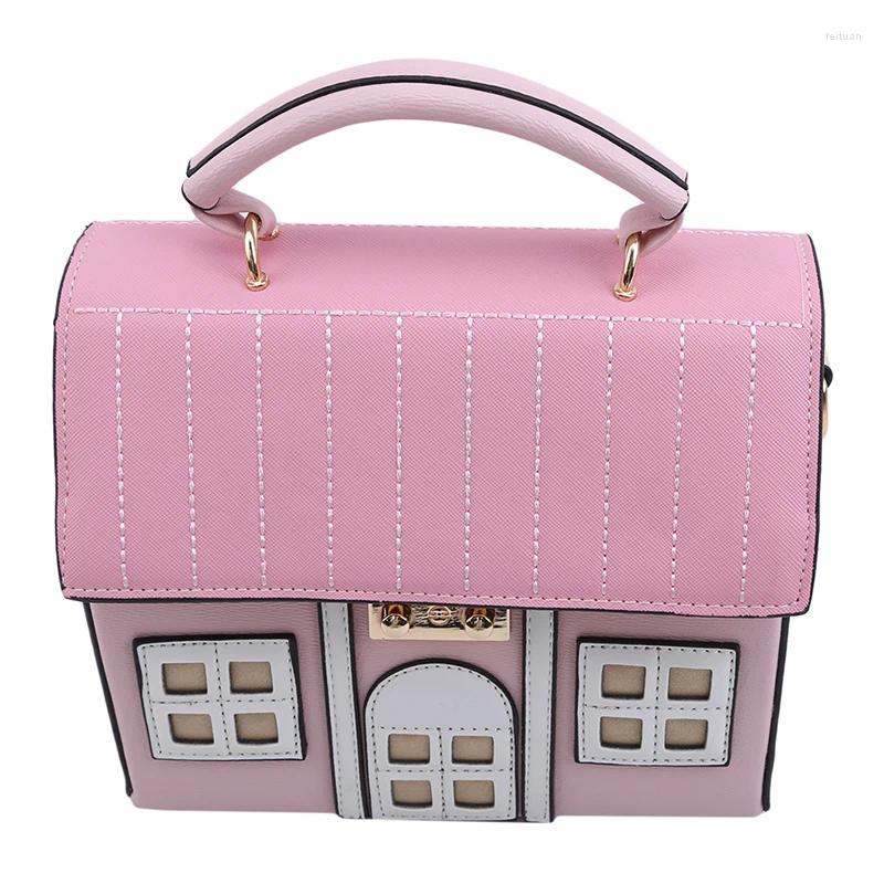 Evening Bags Personality House Shaped Leather Women Handbags 2024 Fashion Creative Girl Messenger Crossbody Bag Shoulder Bolsa Feminina 2a43 4