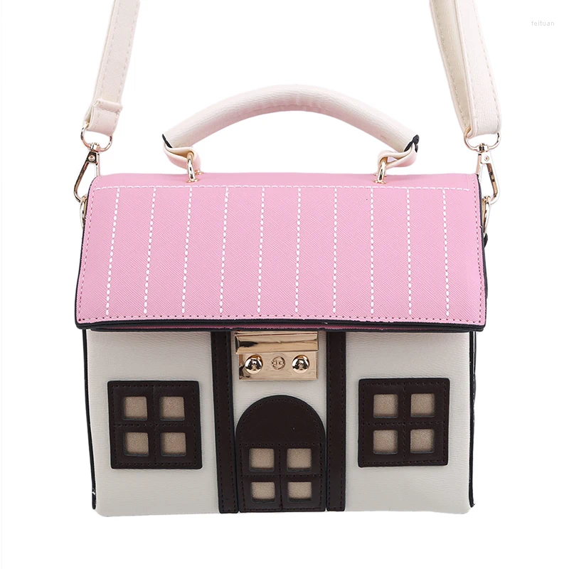 Evening Bags Personality House Shaped Leather Women Handbags 2024 Fashion Creative Girl Messenger Crossbody Bag Shoulder Bolsa Feminina 2a43 4