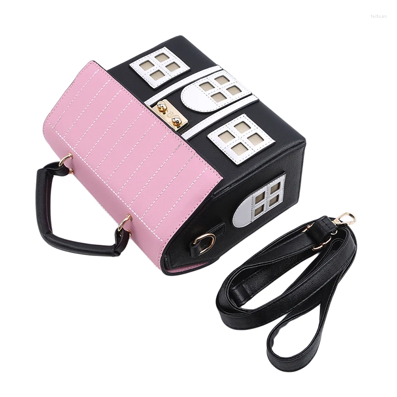 Evening Bags Personality House Shaped Leather Women Handbags 2024 Fashion Creative Girl Messenger Crossbody Bag Shoulder Bolsa Feminina 2a43 4