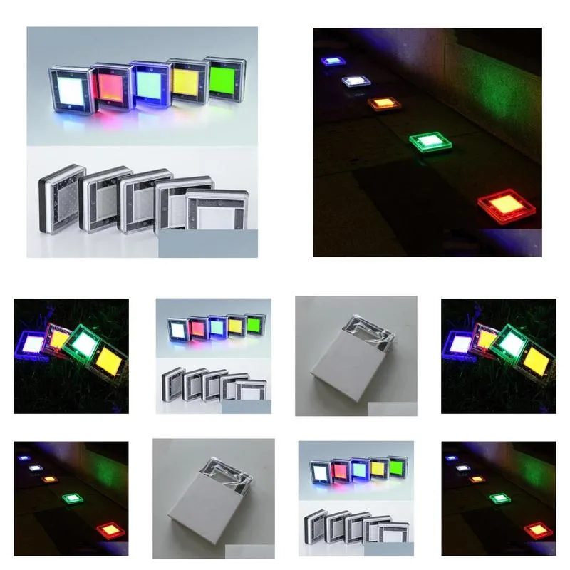 Other Outdoor Lighting 6X6 Solar Paver Brick Lights Square Underground Lamp Inground Pathway Light For Garden Road Path Landscape Dr LL