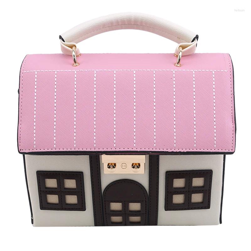 Evening Bags Personality House Shaped Leather Women Handbags 2024 Fashion Creative Girl Messenger Crossbody Bag Shoulder Bolsa Feminina 2a43 4