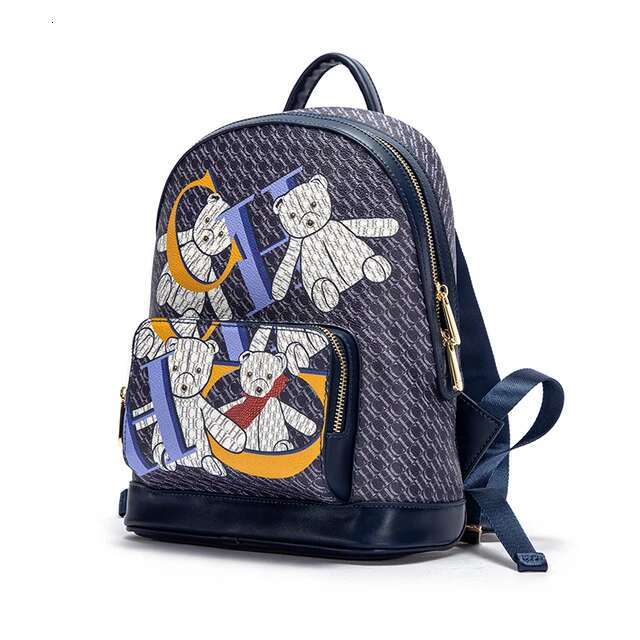 Fashion backpack Brand Fashion Letter Backpack Large Capacity Design New Little Bear Cartoon Pattern Women's