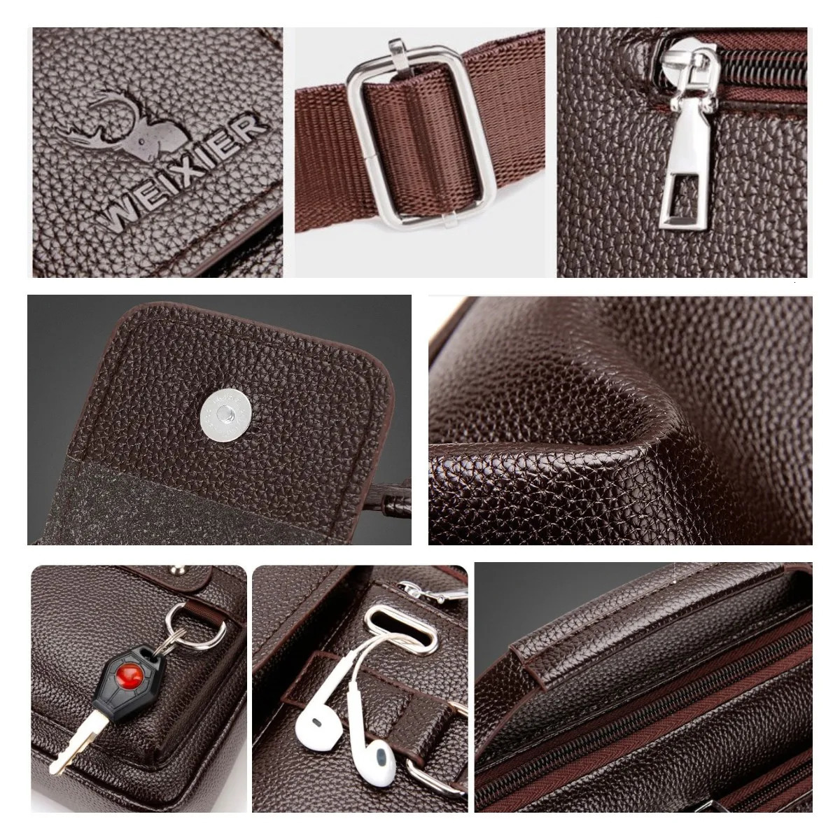 Men Anti-theft PU Leather Shoulder Bags Waterproof Business Handbag Travel Tote Crossbody Cross body Messenger Bag Pack For Male 240130