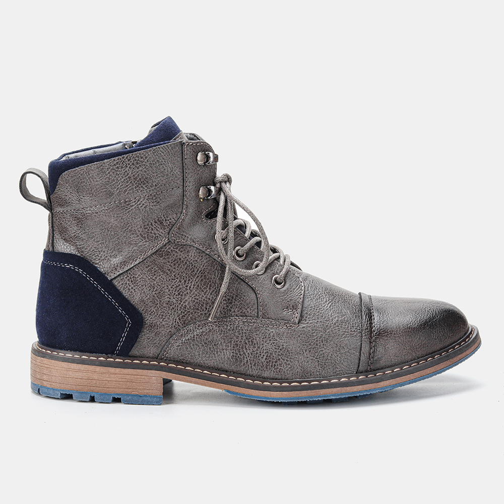 Size 7-13 big size workwear Ankle Boots For Men Men's Cowboy Leather boots Western Round Toes Brand Boot for mens #AL605 a1ed
