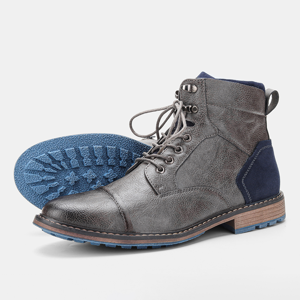 Size 7-13 big size workwear Ankle Boots For Men Men's Cowboy Leather boots Western Round Toes Brand Boot for mens #AL605 a1ed