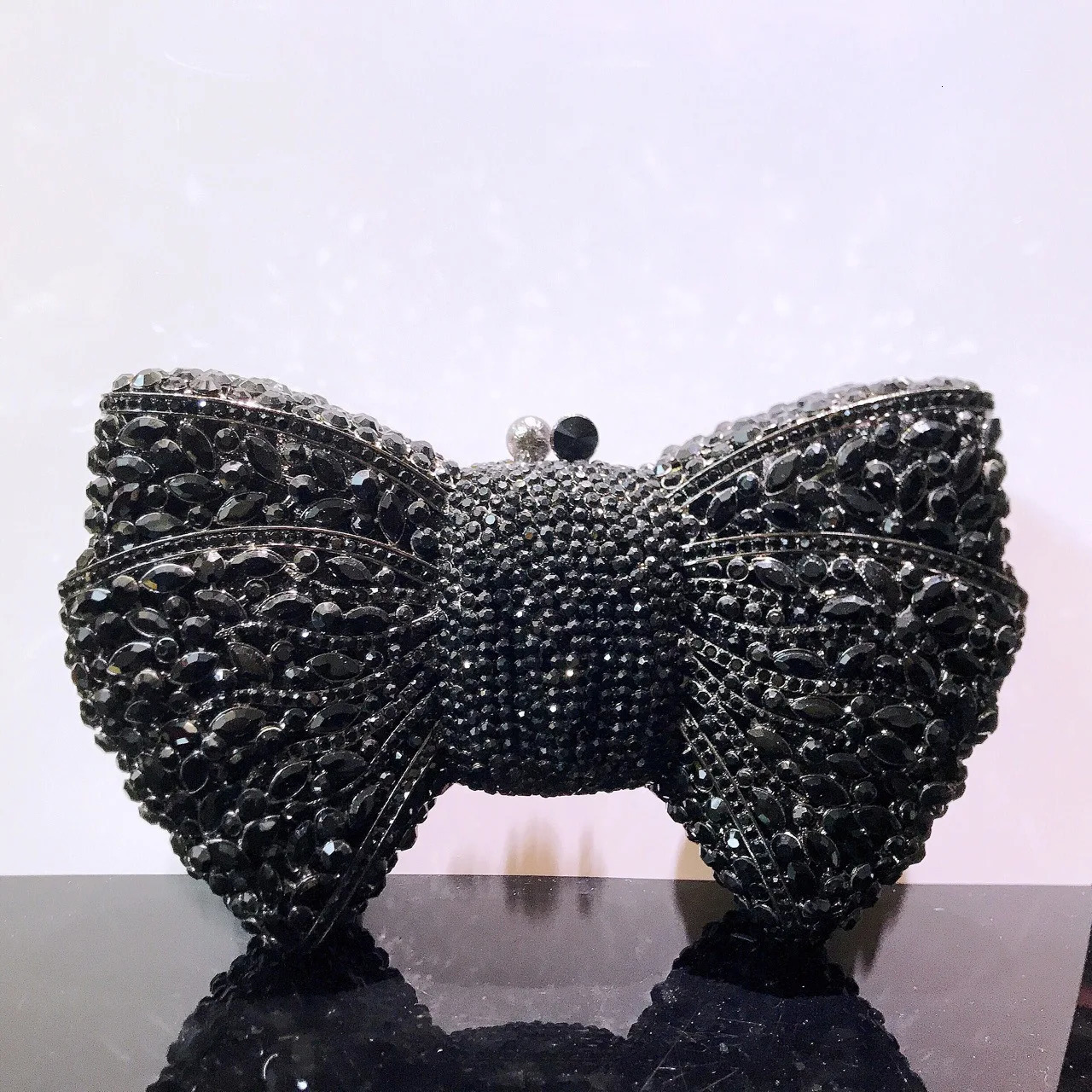 XIYUAN 15 Color Fashion Hollow Bow Woman Evening Bag Wedding Bride Dia Stone Purse Crystal Banquet Gala Party Dinner Handbag 240615