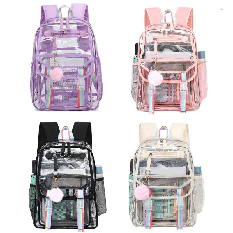 Backpack Trendy Clear School Bag Large Capacity Daypack Rucack For Student f002 4