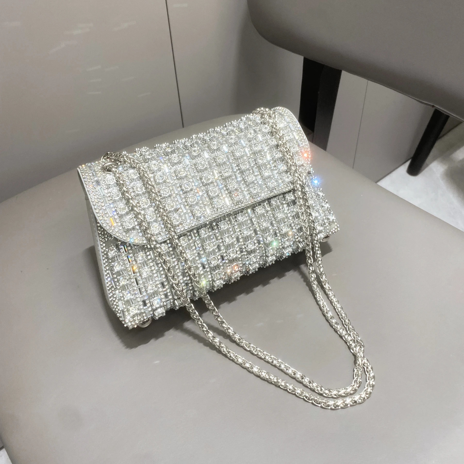 3 Rhies Evening clutch Bag Purses and handbag er shoulder Shiny Crystal Clutch purse Womans bag 240929 4