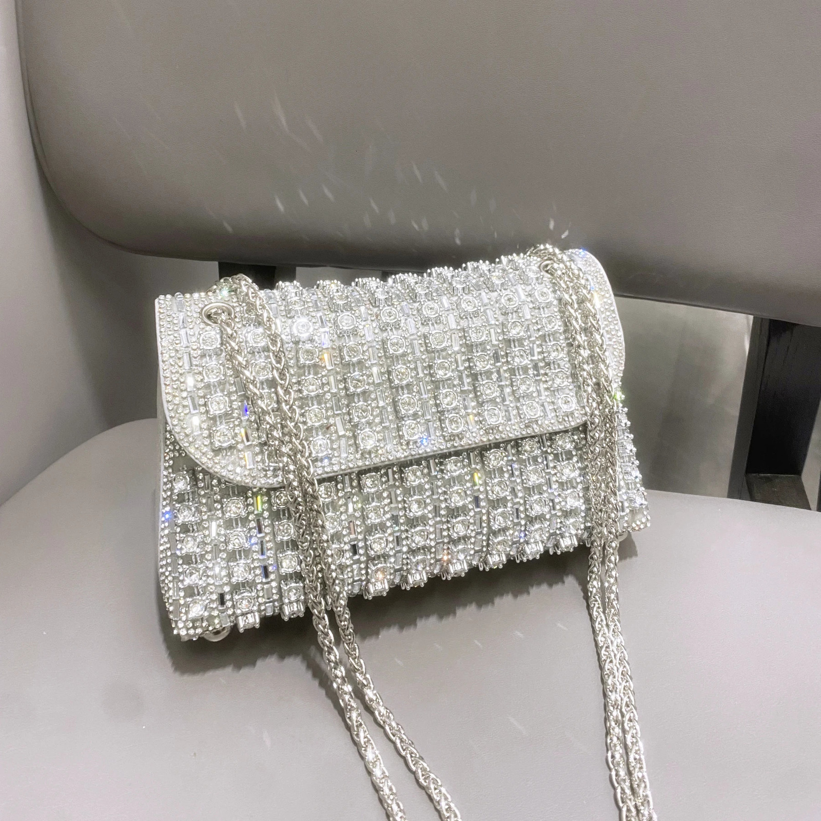 3 Rhies Evening clutch Bag Purses and handbag er shoulder Shiny Crystal Clutch purse Womans bag 240929 4