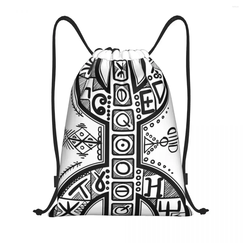 Shopping Bags Imazighen World Amazigh Alphabet Tifinagh Drawstring Bag Women Men Foldable Gym Sports Sackpack Backpac 3e12 4