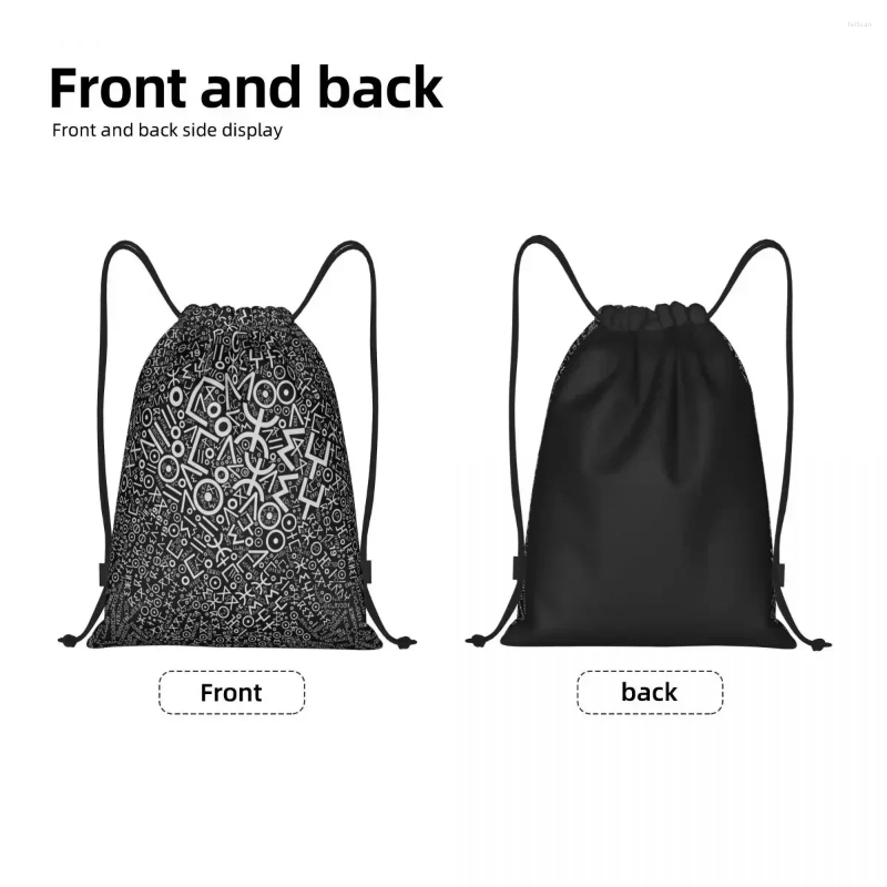 Shopping Bags Imazighen World Amazigh Alphabet Tifinagh Drawstring Bag Women Men Foldable Gym Sports Sackpack Backpac 3e12 4