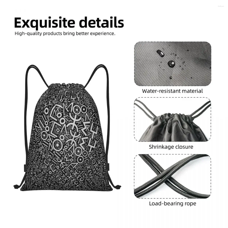 Shopping Bags Imazighen World Amazigh Alphabet Tifinagh Drawstring Bag Women Men Foldable Gym Sports Sackpack Backpac 3e12 4