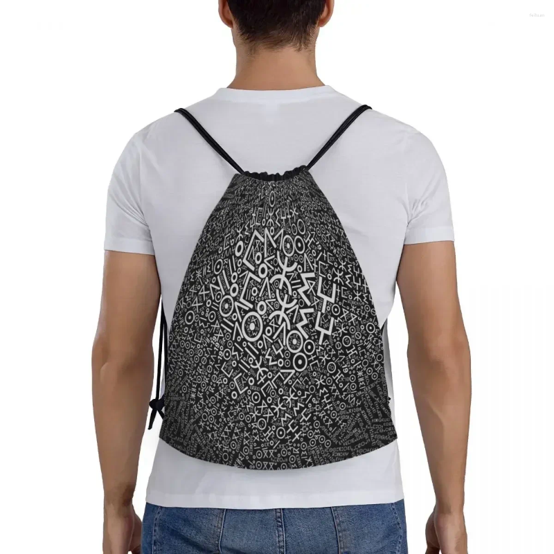 Shopping Bags Imazighen World Amazigh Alphabet Tifinagh Drawstring Bag Women Men Foldable Gym Sports Sackpack Backpac 3e12 4