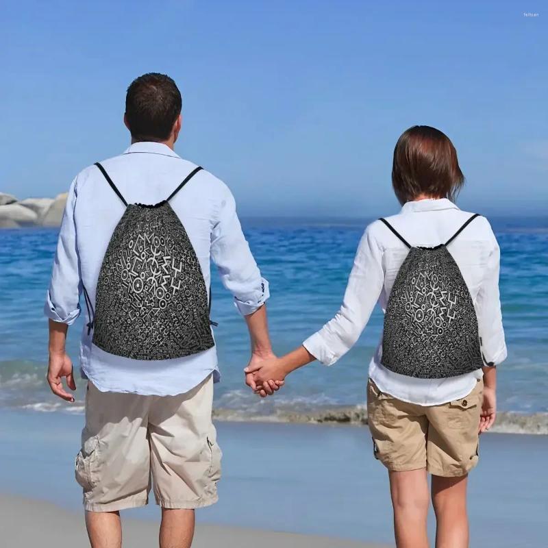 Shopping Bags Imazighen World Amazigh Alphabet Tifinagh Drawstring Bag Women Men Foldable Gym Sports Sackpack Backpac 3e12 4