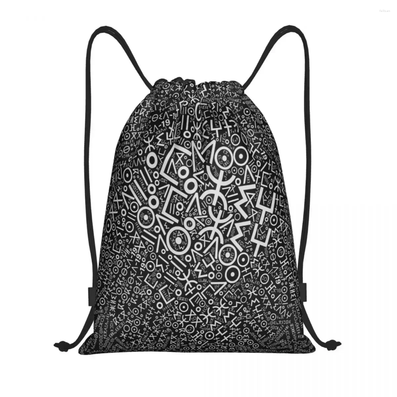 Shopping Bags Imazighen World Amazigh Alphabet Tifinagh Drawstring Bag Women Men Foldable Gym Sports Sackpack Backpac 3e12 4