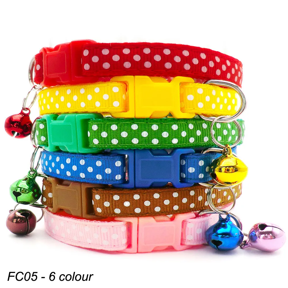 Wholesale 100 X Dog Collar With Bell For Dog Adjustable Collar Pet Product Accessories Buckles Pet ID Tag Cat Paw Puppy Collar 201030 LL