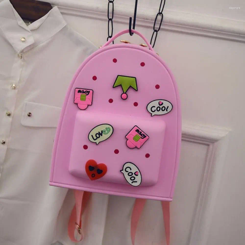 School Bags Stationery Adjustable Straps Silicone Backpack Waterproof Zippered Kids Schoolbags Durable Soft Kindergarten Knapsack Student 8bcd