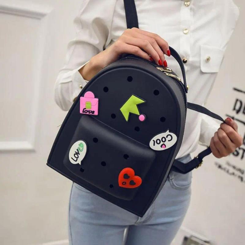 School Bags Stationery Adjustable Straps Silicone Backpack Waterproof Zippered Kids Schoolbags Durable Soft Kindergarten Knapsack Student 8bcd