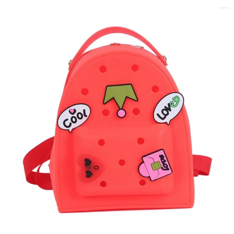 School Bags Stationery Adjustable Straps Silicone Backpack Waterproof Zippered Kids Schoolbags Durable Soft Kindergarten Knapsack Student 8bcd