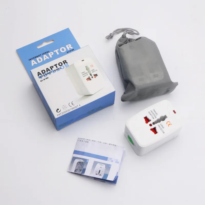 200pcs/lot All In One World Universal AC Power Converter Adapter International Travel Adaptor Plug E U US UK Extension LL
