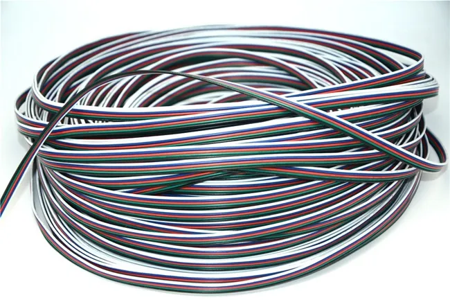 100 м 5-контактный провод, гибкий удлинительный кабель RGBW, разъем шнура для светодиодных полос RGBW 5050, 12 LL
