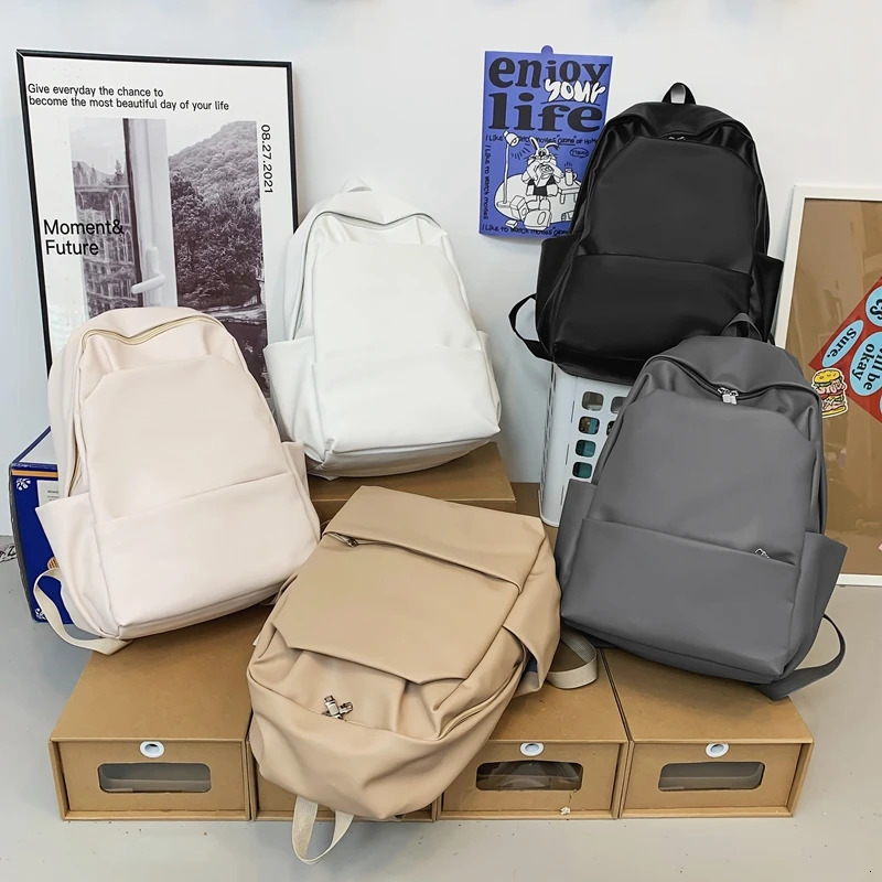 Bags Large Capacity Leather Women Men Travel Backpac High Quality BookBags Mochilas School Backpack for College Students 231219 4