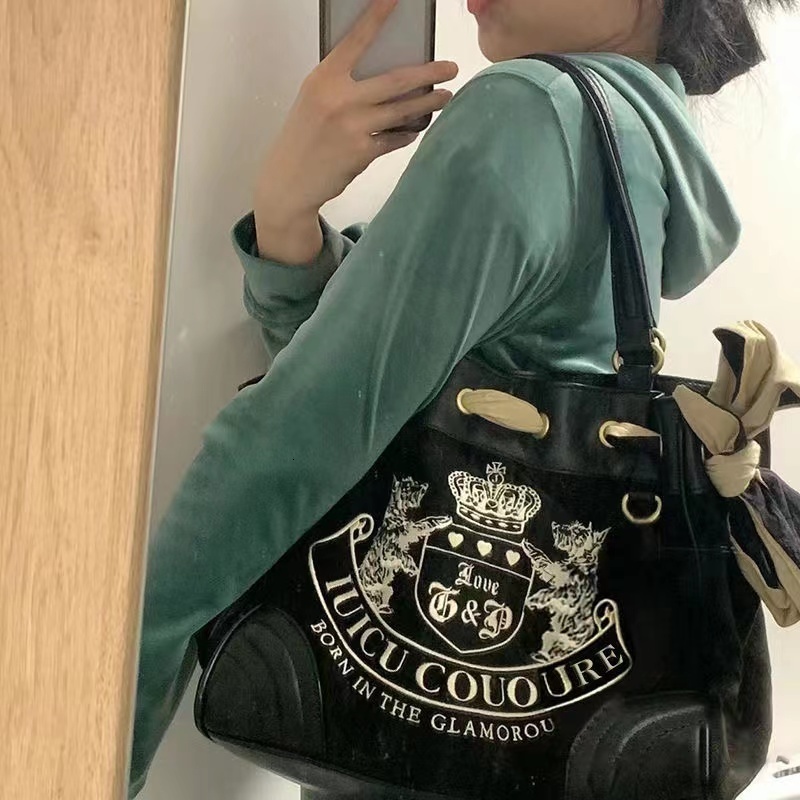Shopping Bags Y2K Vintage Fashionable Hit Color Texture Veet Embroidery Large-Capacity Shoulder Tote Female Purse Chic Bag 230719