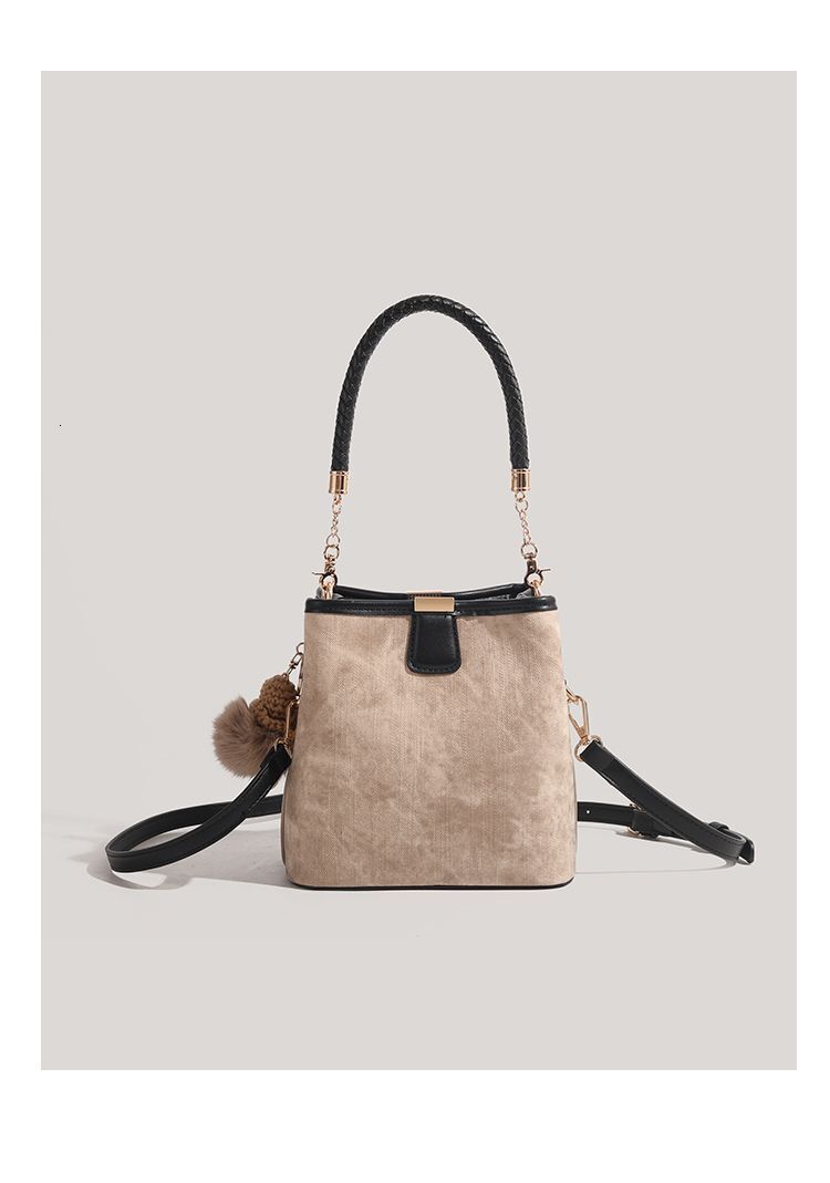 Niche Bow Retro Art Style Women's Shoulder design Bag Bucket Bag Autumn New Simple Style Designer Bag Versatile Women's Crossbody Bag