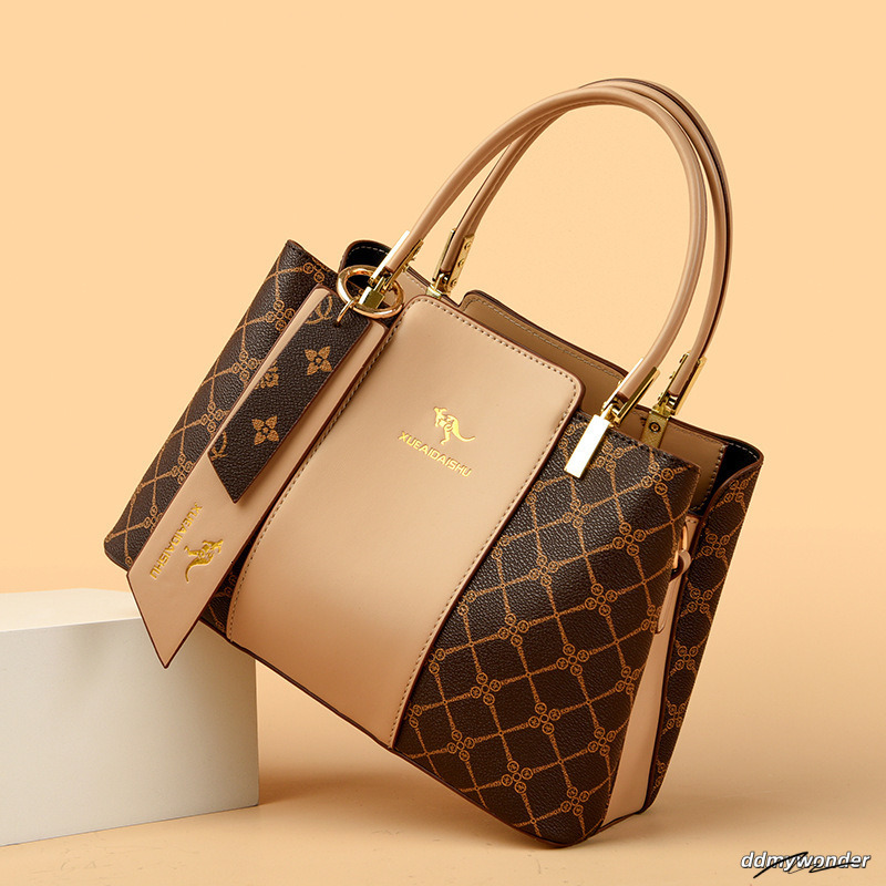 Contrasting Women's Business Handbag Free Shipping Designer New Minimalist Vintage Tote Large Capacity Single Shoulder Crossbody Mom Shopping Bag