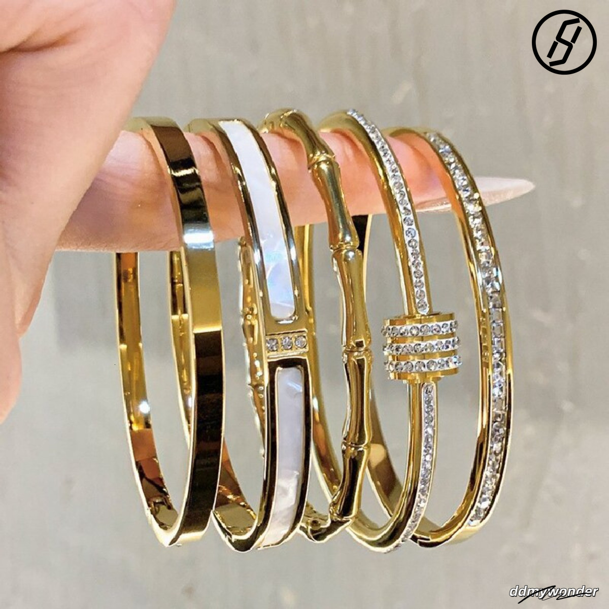 2025 New Designer Necklace For Women Original Jewelry Gold Titanium Steel Zircon Couple Light Bracelet